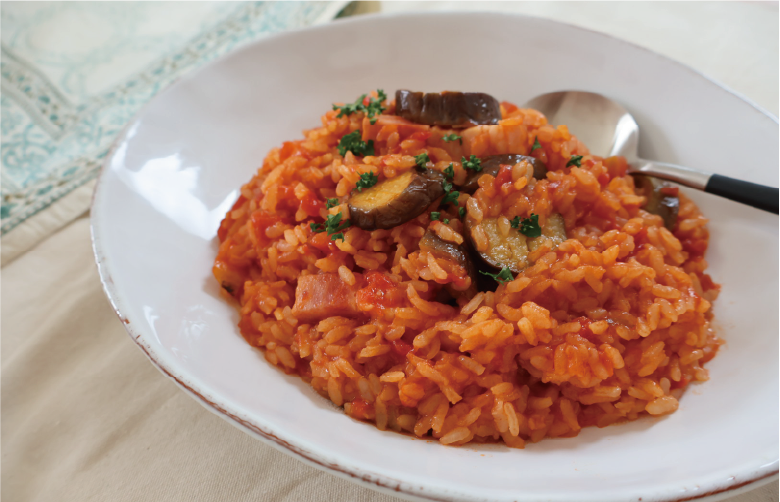 ナスとトマトのリゾット